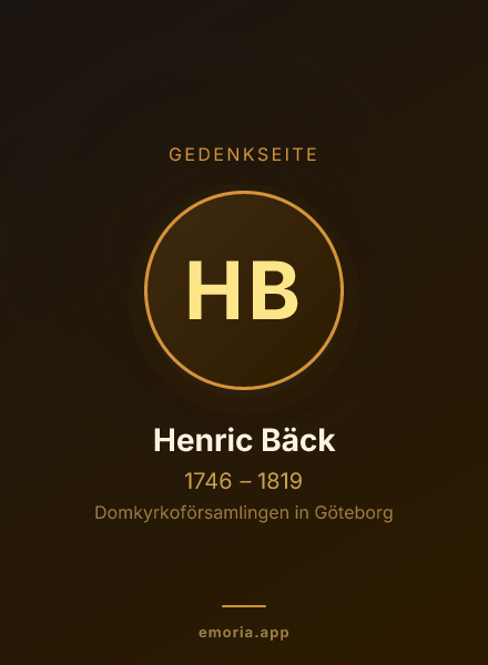 Gedenkportrait von Henric Bäck
