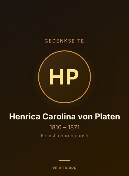 Gedenkportrait von Henrica Carolina von Platen