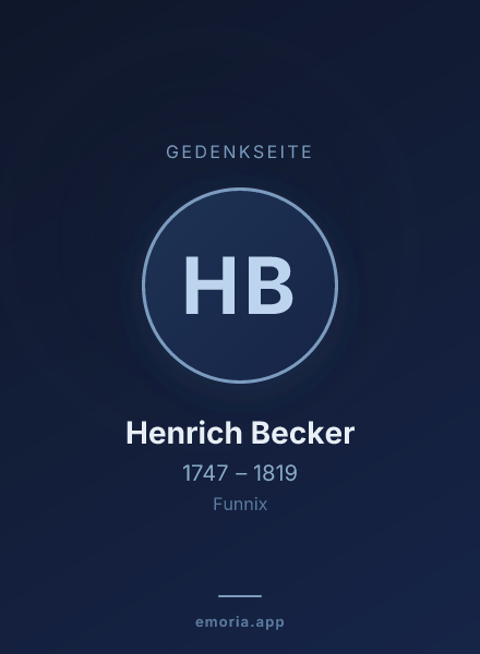 Gedenkportrait von Henrich Becker