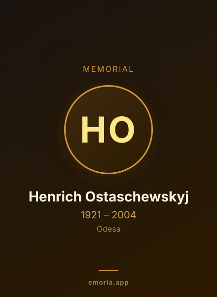 Memorial portrait of Henrich Ostaschewskyj