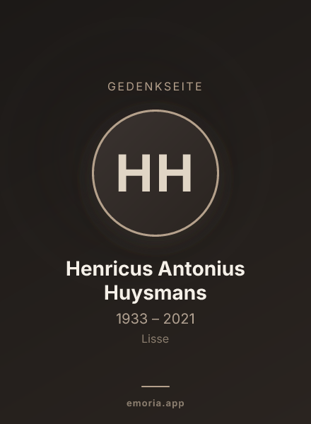Gedenkportrait von Henricus Antonius Huysmans
