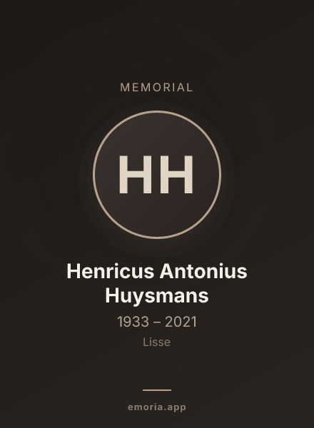 Memorial portrait of Henricus Antonius Huysmans