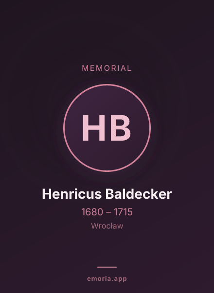 Memorial portrait of Henricus Baldecker
