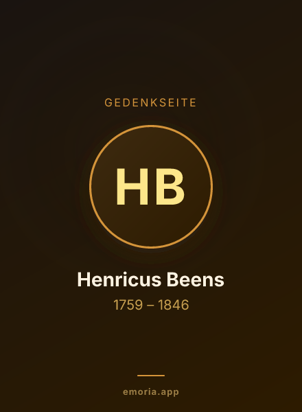 Gedenkportrait von Henricus Beens