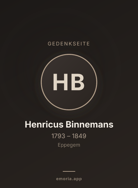Gedenkportrait von Henricus Binnemans