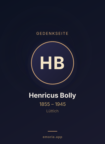 Gedenkportrait von Henricus Bolly
