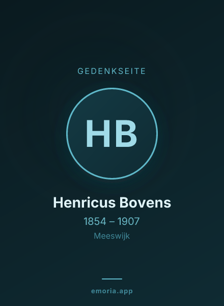 Gedenkportrait von Henricus Bovens