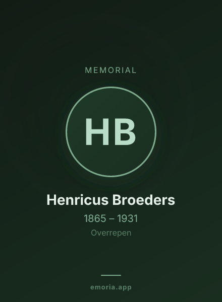 Memorial portrait of Henricus Broeders