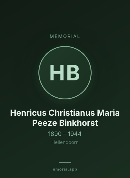 Memorial portrait of Henricus Christianus Maria Peeze Binkhorst