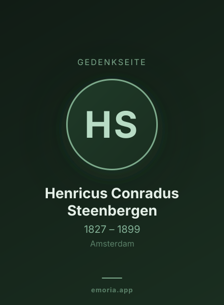 Gedenkportrait von Henricus Conradus Steenbergen