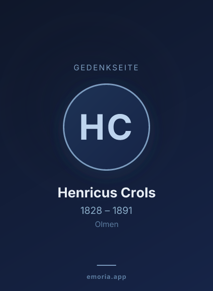 Gedenkportrait von Henricus Crols