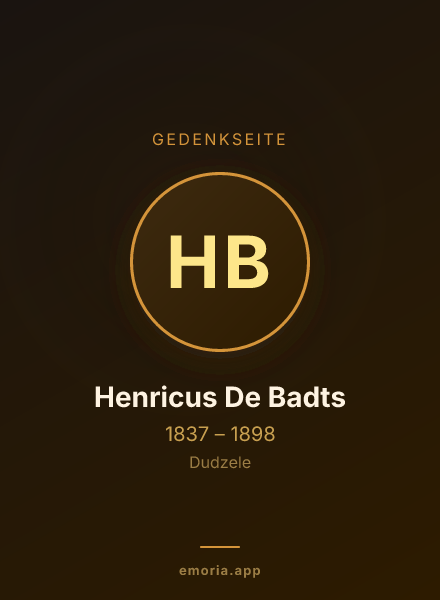 Gedenkportrait von Henricus De Badts