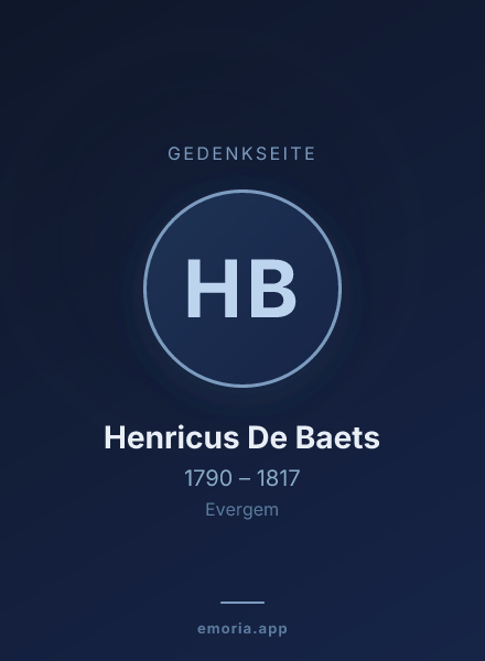Gedenkportrait von Henricus De Baets