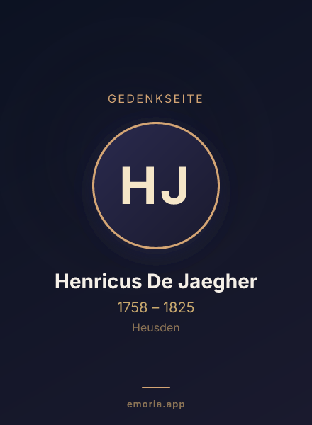 Gedenkportrait von Henricus De Jaegher