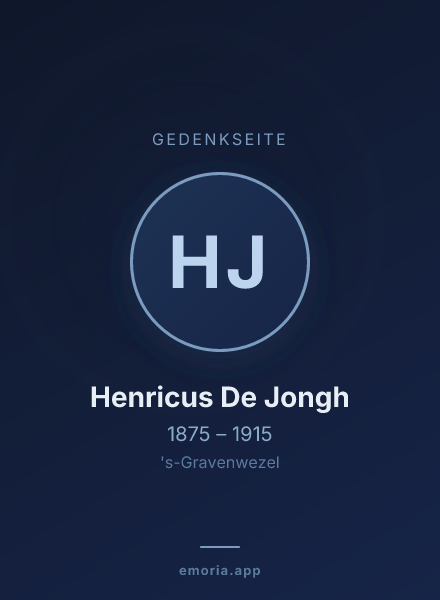 Gedenkportrait von Henricus De Jongh