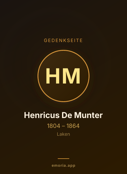 Gedenkportrait von Henricus De Munter