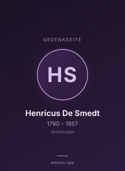 Gedenkportrait von Henricus De Smedt
