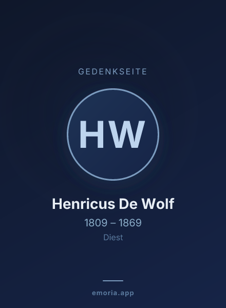 Gedenkportrait von Henricus De Wolf