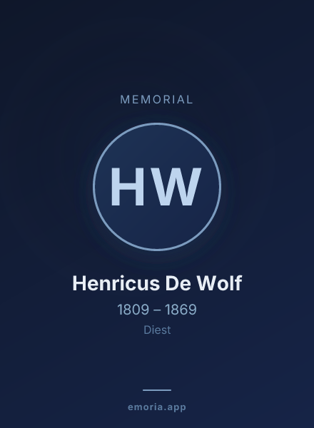 Memorial portrait of Henricus De Wolf