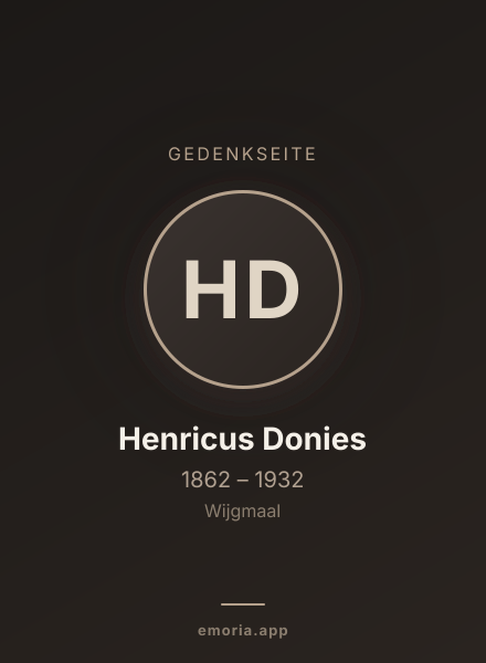 Gedenkportrait von Henricus Donies