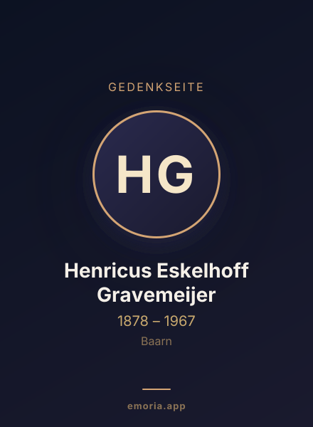 Gedenkportrait von Henricus Eskelhoff Gravemeijer