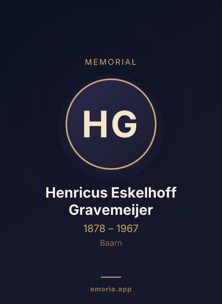 Memorial portrait of Henricus Eskelhoff Gravemeijer