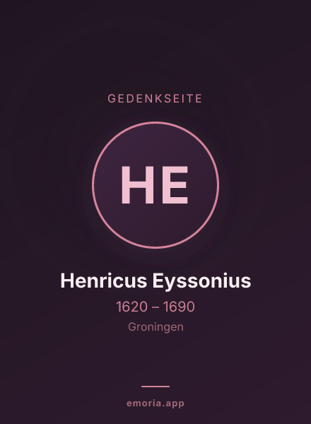 Gedenkportrait von Henricus Eyssonius