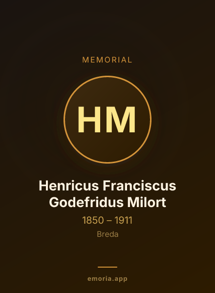Memorial portrait of Henricus Franciscus Godefridus Milort