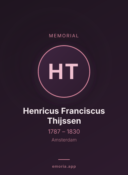 Memorial portrait of Henricus Franciscus Thijssen