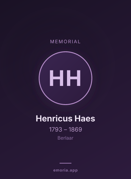 Memorial portrait of Henricus Haes