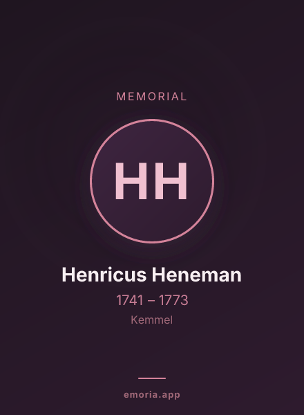 Memorial portrait of Henricus Heneman