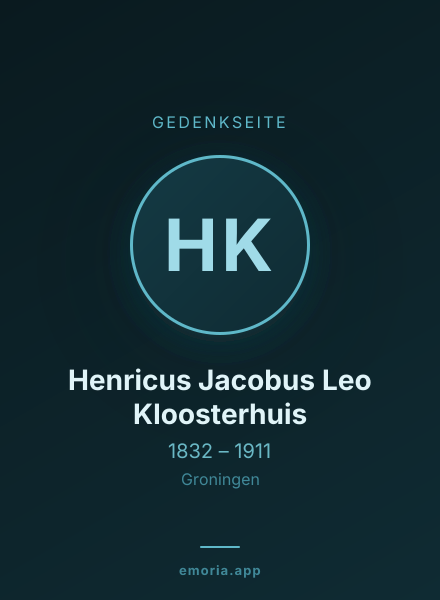 Gedenkportrait von Henricus Jacobus Leo Kloosterhuis