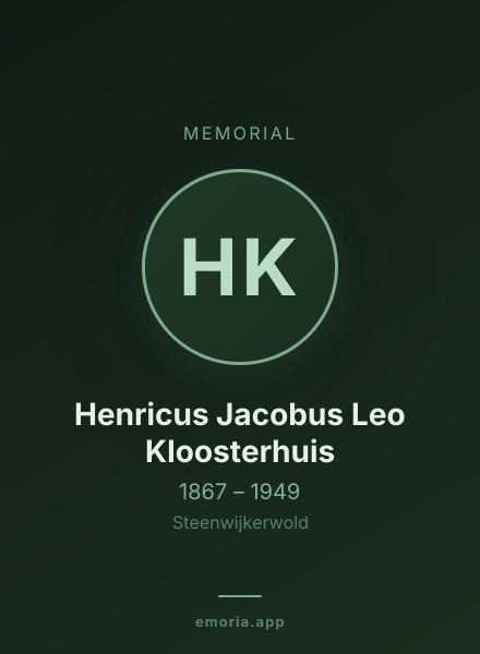 Memorial portrait of Henricus Jacobus Leo Kloosterhuis