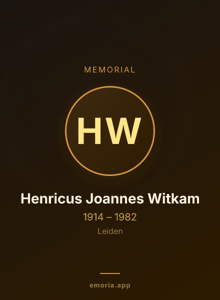 Memorial portrait of Henricus Joannes Witkam
