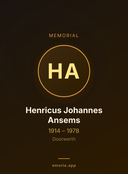 Memorial portrait of Henricus Johannes Ansems