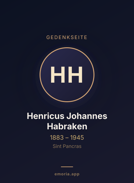 Gedenkportrait von Henricus Johannes Habraken