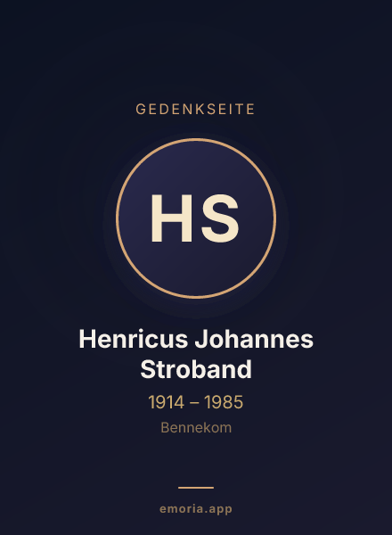 Gedenkportrait von Henricus Johannes Stroband