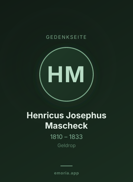 Gedenkportrait von Henricus Josephus Mascheck