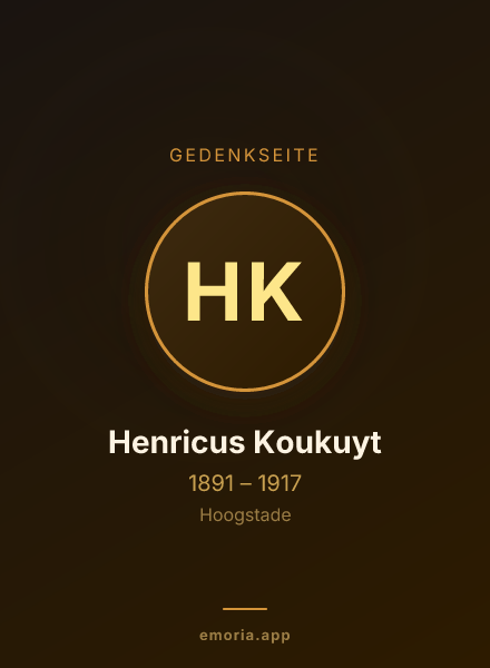 Gedenkportrait von Henricus Koukuyt