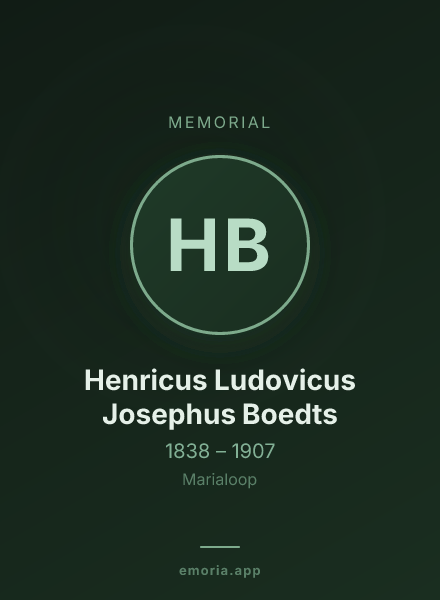Memorial portrait of Henricus Ludovicus Josephus Boedts