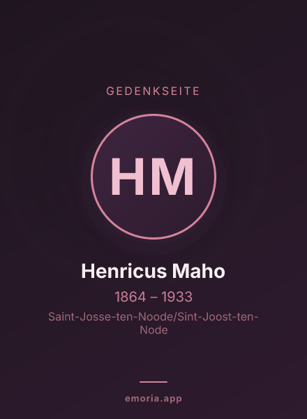 Gedenkportrait von Henricus Maho