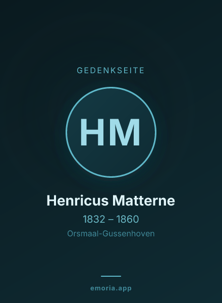 Gedenkportrait von Henricus Matterne