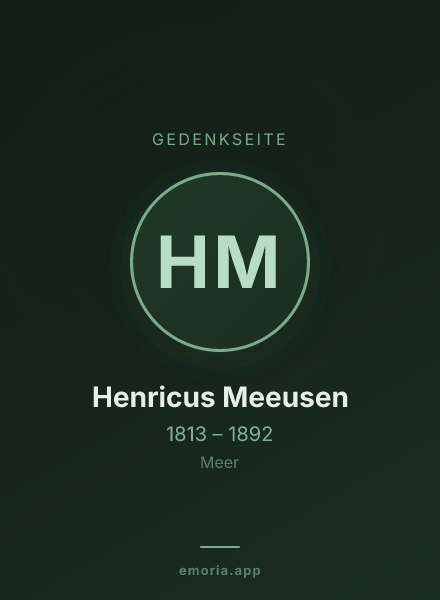 Gedenkportrait von Henricus Meeusen
