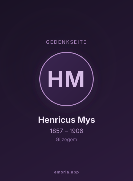 Gedenkportrait von Henricus Mys