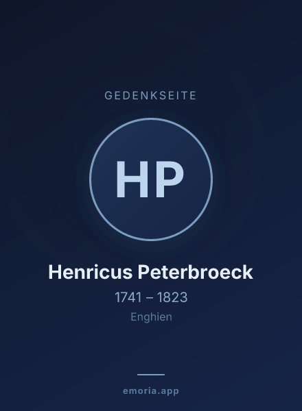 Gedenkportrait von Henricus Peterbroeck