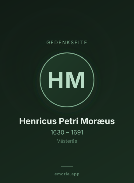 Gedenkportrait von Henricus Petri Moræus