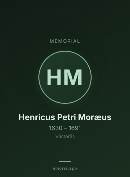 Memorial portrait of Henricus Petri Moræus