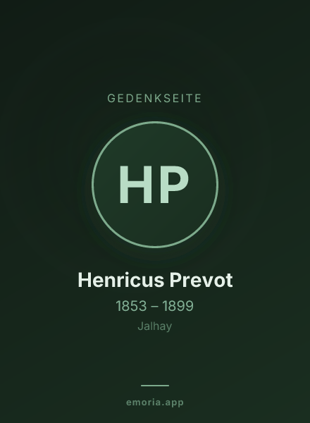 Gedenkportrait von Henricus Prevot