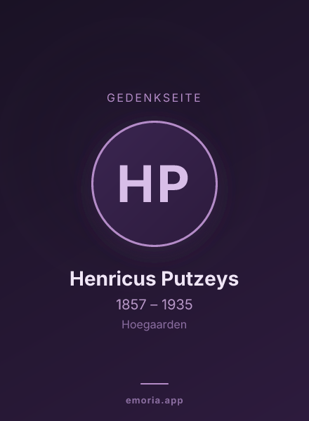Gedenkportrait von Henricus Putzeys