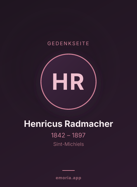 Gedenkportrait von Henricus Radmacher